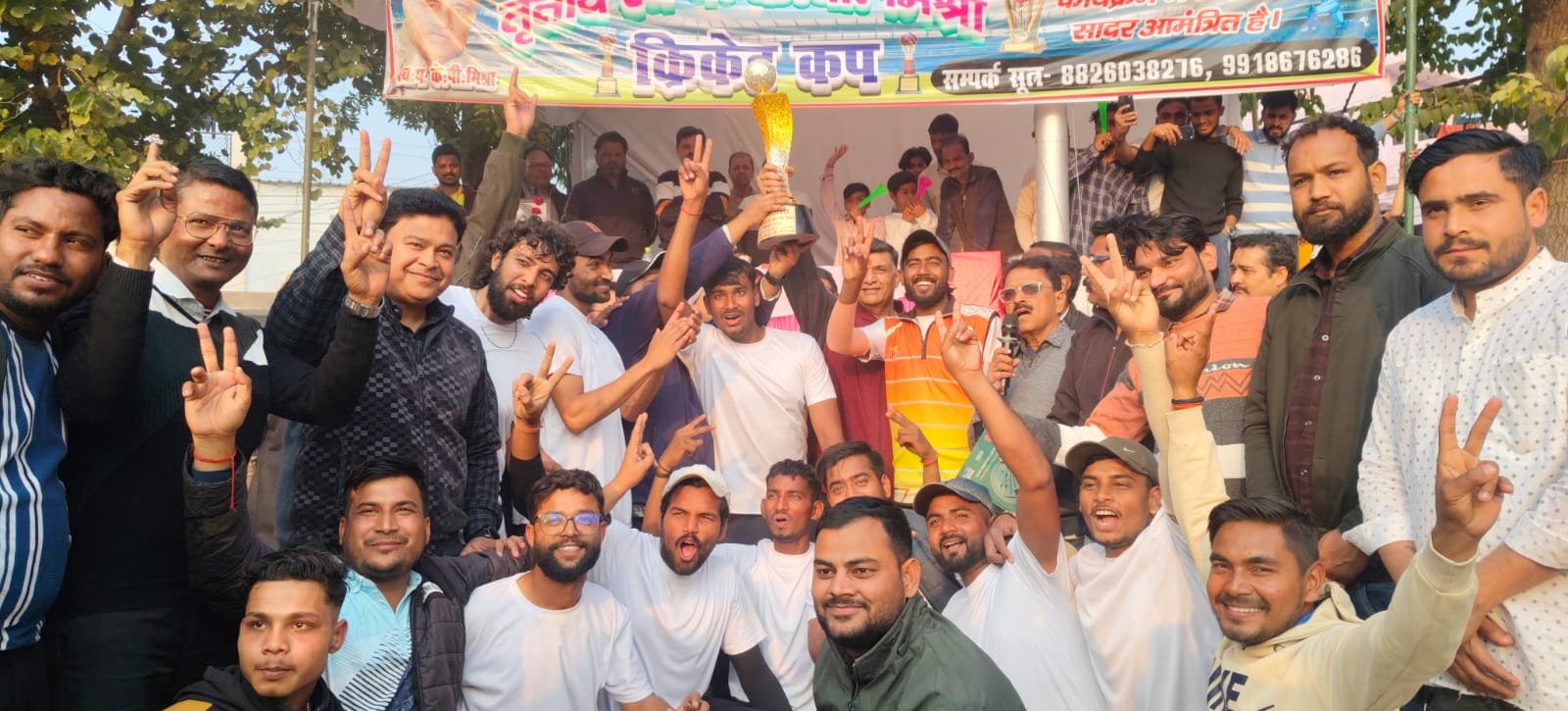 क्रिकेट टूर्नामेंट के फाइनल मैच में धनवंतरी इलेवन ने की गुड्डू कैटर्स पर रोमांचक जीत।