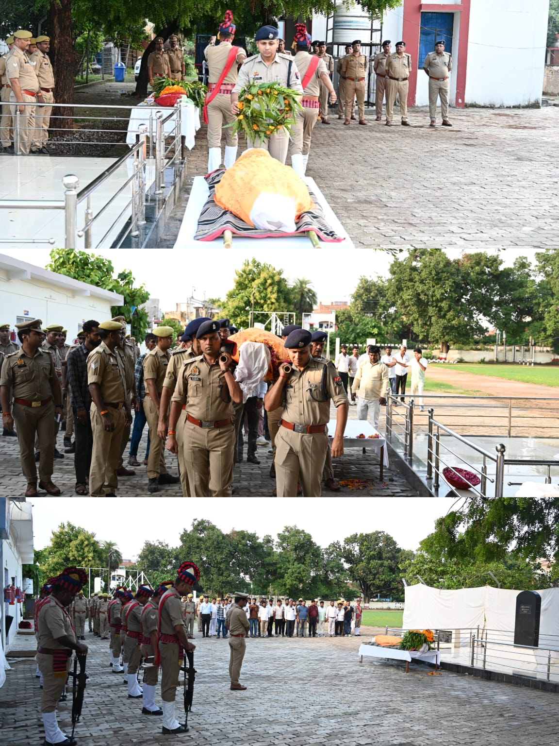 थाना धाता पर नियुक्त मुख्य आरक्षी स्वर्गीय रामप्रवेश का सड़क दुर्घटना में दुःखद निधन हो गया। उनके पार्थिव शरीर को पुलिस लाइन फतेहपुर लाया गया